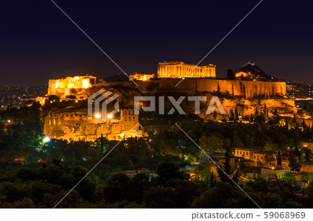 Parthenon and Night Lights 59068969