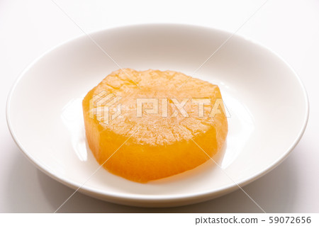 Simmered daikon radish. Simmered daikon radish. 59072656