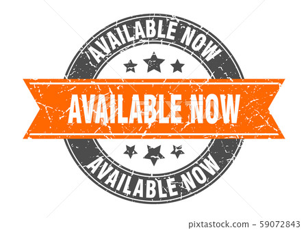 available now round stamp with orange ribbon. 59072843