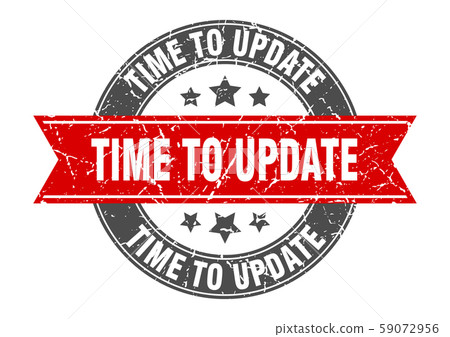 time to update round stamp with red ribbon. time 59072956