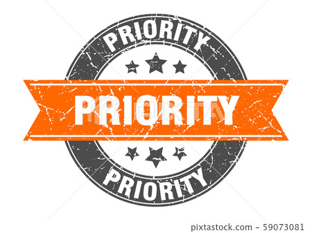 priority round stamp with orange ribbon. priority priority round stamp with orange ribbon. priority 59073081