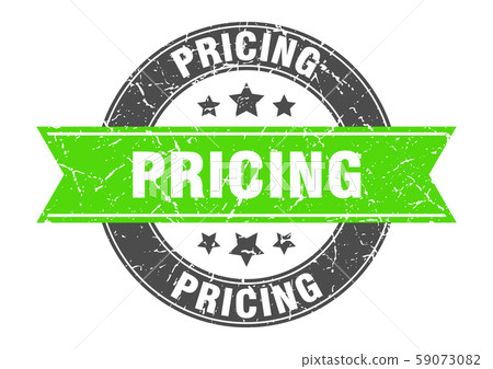 pricing round stamp with green ribbon. pricing pricing round stamp with green ribbon. pricing 59073082