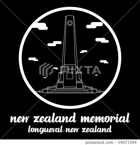 Bangkok, Thailand. 31 10 2019. Circle icon line New Zealand Memorial in Longueval New zealand. icon vector illustration Bangkok, Thailand. 31 10 2019. Circle icon line New Zealand Memorial in Longueval New zealand. icon vector illustration 59073364