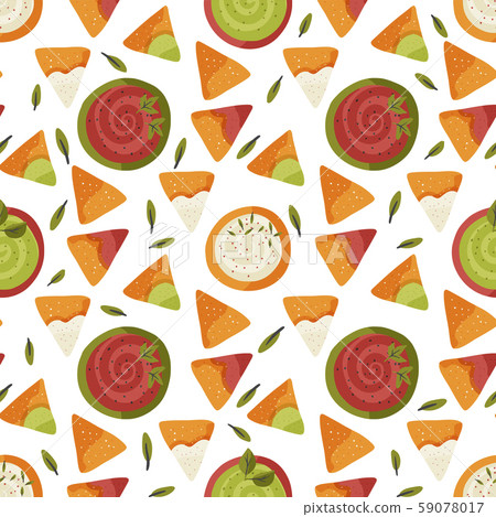 Mexican nacho seamless pattern. Mexican nacho seamless pattern. 59078017