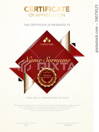 diploma certificate template red and gold color. 59079525