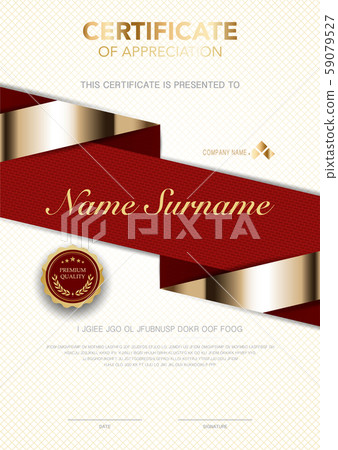 diploma certificate template red and gold color. diploma certificate template red and gold color. 59079527