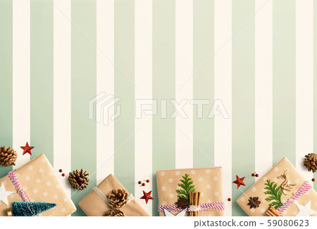 Handmade Christmas gift boxes with ornaments 59080623