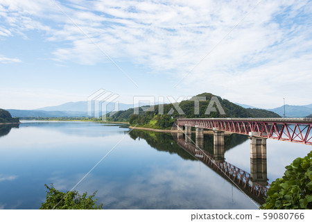 鎌倉湖藏王山脈，山脈，水面反射 59080766