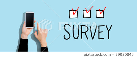 Survey with person using a smartphone 59080843