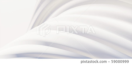 Bright and detailed panoramic landscape: abstract white curve background (3D CG rendering digital illustration) 59080999
