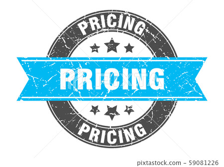 pricing round stamp with turquoise ribbon. pricing pricing round stamp with turquoise ribbon. pricing 59081226