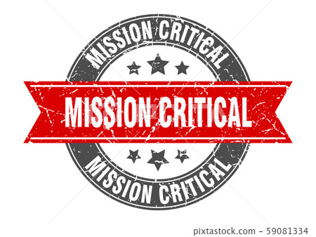 mission critical round stamp with red ribbon. mission critical round stamp with red ribbon. 59081334