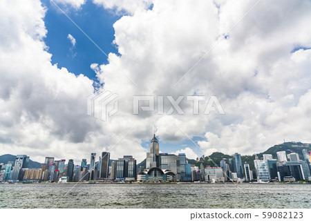 Panorama of Victoria Harbor of Hong Kong city, Hong Kong cityscape. Panorama of Victoria Harbor of Hong Kong city, Hong Kong cityscape. 59082123