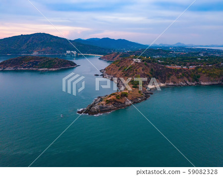 Aerial view of Promthep Cape viewpoint at sunset 59082328