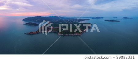 Aerial view of Promthep Cape viewpoint at sunset 59082331