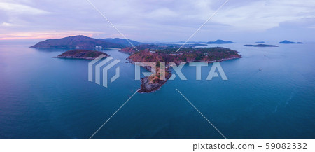 Aerial view of Promthep Cape viewpoint at sunset 59082332