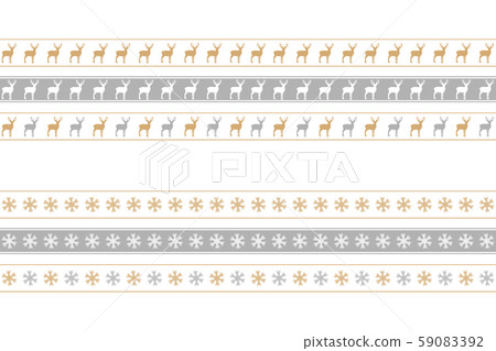christmas seamless border set with snowflake and deer pattern 59083392