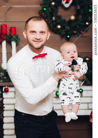 Handsome happy father in white shirt and tie 59083605