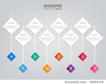 Business infographic labels template with options. 59084240
