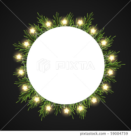 Christmas background with fir branches on dark... - Stock Illustration ...