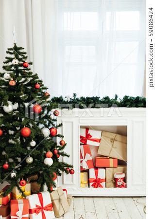 Christmas tree with gifts new year holiday winter decor Christmas tree with gifts new year holiday winter decor 59086424