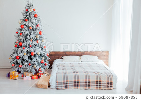 bedroom Christmas presents new year holidays tree 59087853