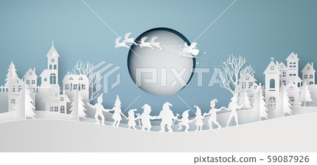 Illustration of merry christmas and happy new Illustration of merry christmas and happy new 59087926