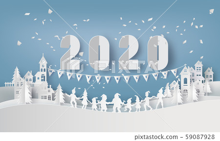 Illustration of  merry christmas and happy new 59087928