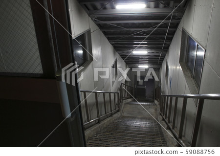Early morning at Sanjo and Sakai bus stop (stairs) 59088756