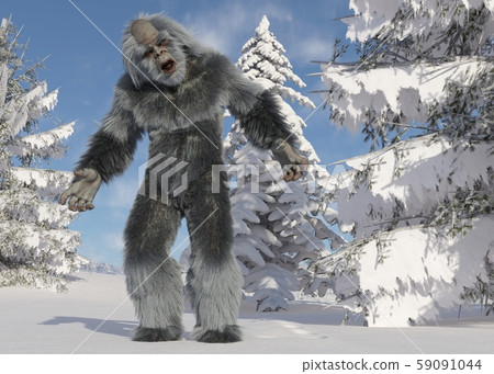 Yeti Or Abominable Snowman 3d Illustration Stock Photo - Download