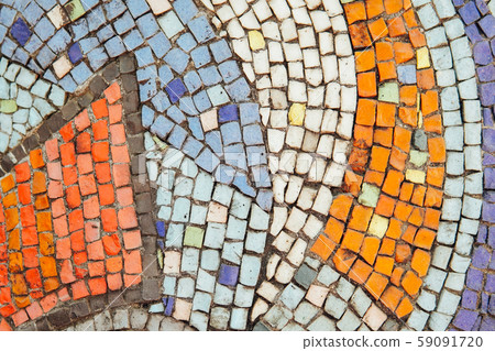 background of multi- colored mosaic tiles decor 59091720