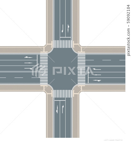 左手交通交叉點的傳染媒介圖像。 左手交通交叉點的傳染媒介圖像。 59092184