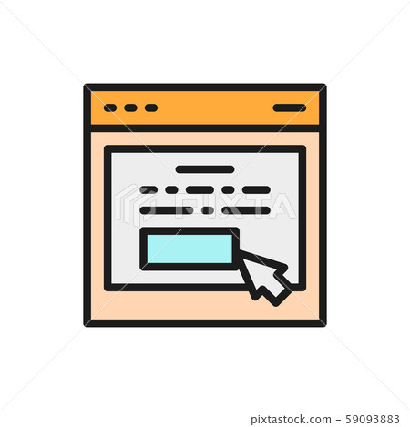 Web page with personal account flat color icon. 59093883