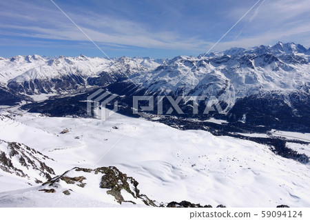 St. Moritz Corviglia, winter ski resort in Switzerland St. Moritz Corviglia, winter ski resort in Switzerland 59094124