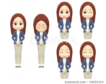 [Greetings] female casual straight front 59095324