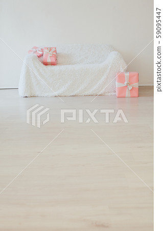 white sofa with Christmas new year birthday gifts 59095447