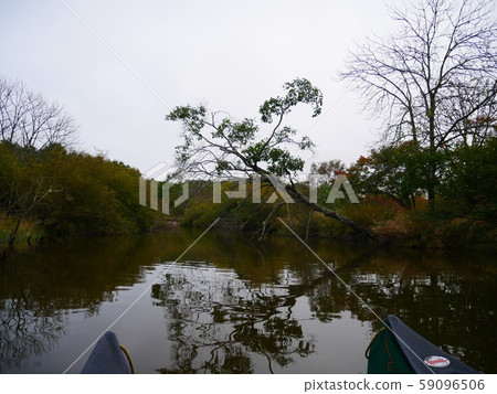 Wetlands canoeing down the river Hokkaido kayak 59096506