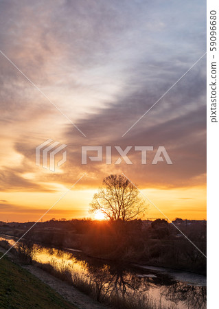 Minuma rice field sunrise, winter morning scenery Minuma rice field sunrise, winter morning scenery 59096680