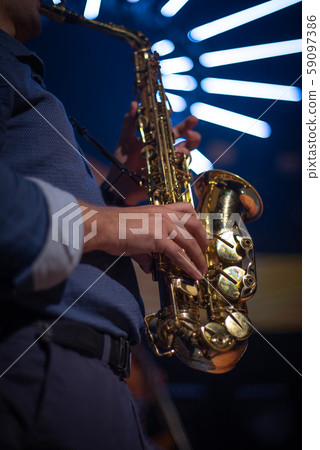 musician with saxophone musician with saxophone 59097386