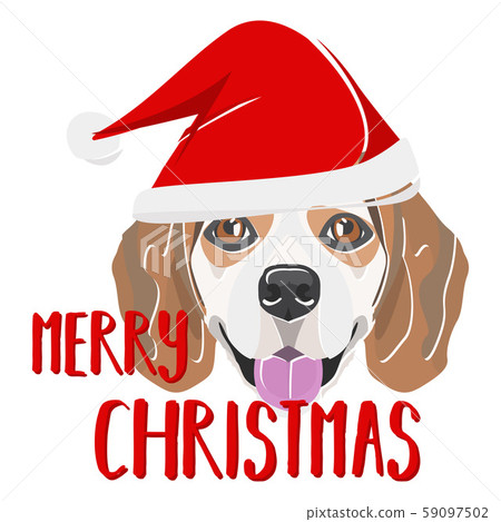 Illustration beagle dog Merry Christmas 59097502