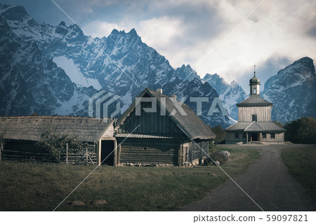 Village in the mountains. Village in the mountains. 59097821