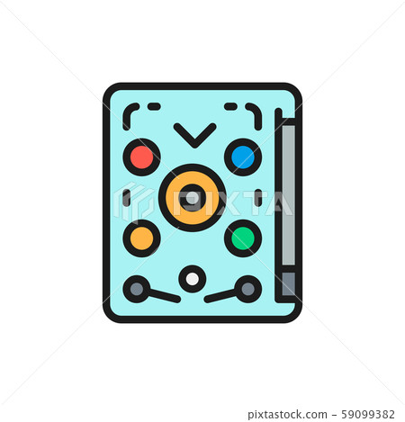 Pinball, playing machine, game flat color line icon. 59099382