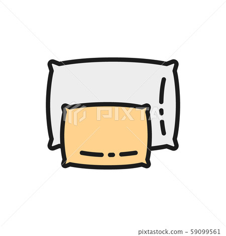 Big and small pillows flat color icon. 59099561