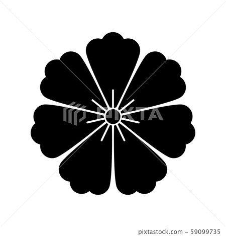 Japanese Flower icon in flat style on white. - Stock Illustration ...