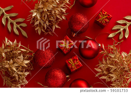 Red and golden christmas ornament Red and golden christmas ornament 59101733