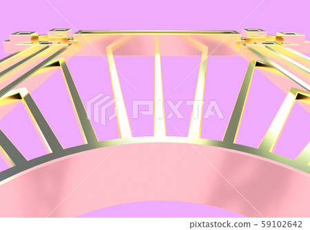 Art deco or modern abstract golden gate with vintage 1920 style. 3D illustration 59102642