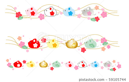 New Year's card material, mouse year, child year, lucky feng shui color line material New Year's card material, mouse year, child year, lucky feng shui color line material 59105744