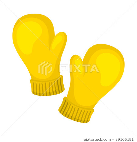 Cute bright yellow mittens. Vector illustration on a white background. 59106191