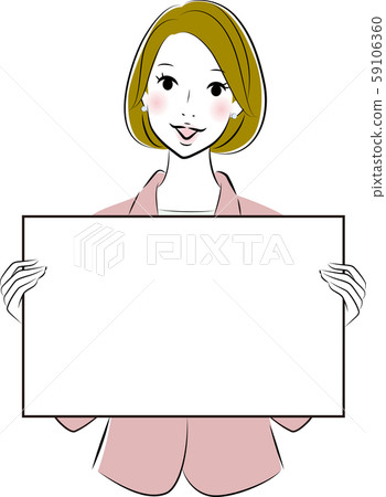 Business woman with board Business woman with board 59106360
