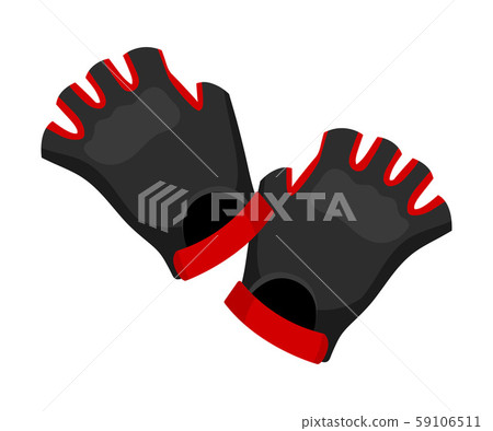 Black with red fingerless gloves. Vector illustration on a white background. 59106511